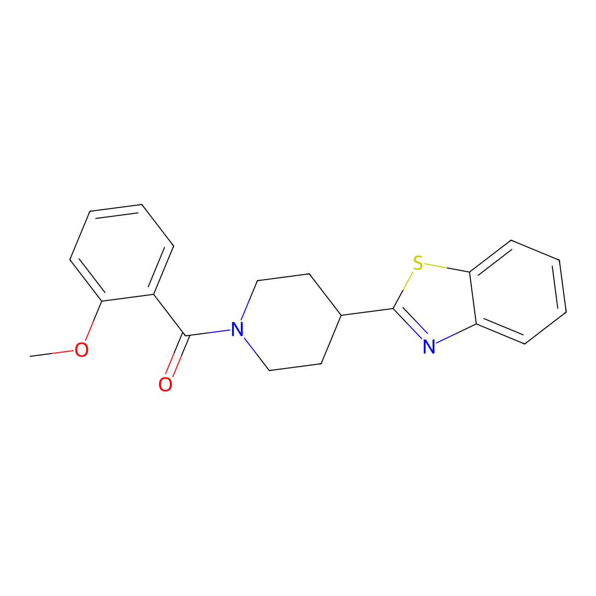 Piperidine, 4-(2-benzothiazolyl)-1-(2-methoxybenzoyl)-(9CI) molecular structure, CAS 605627-98-3