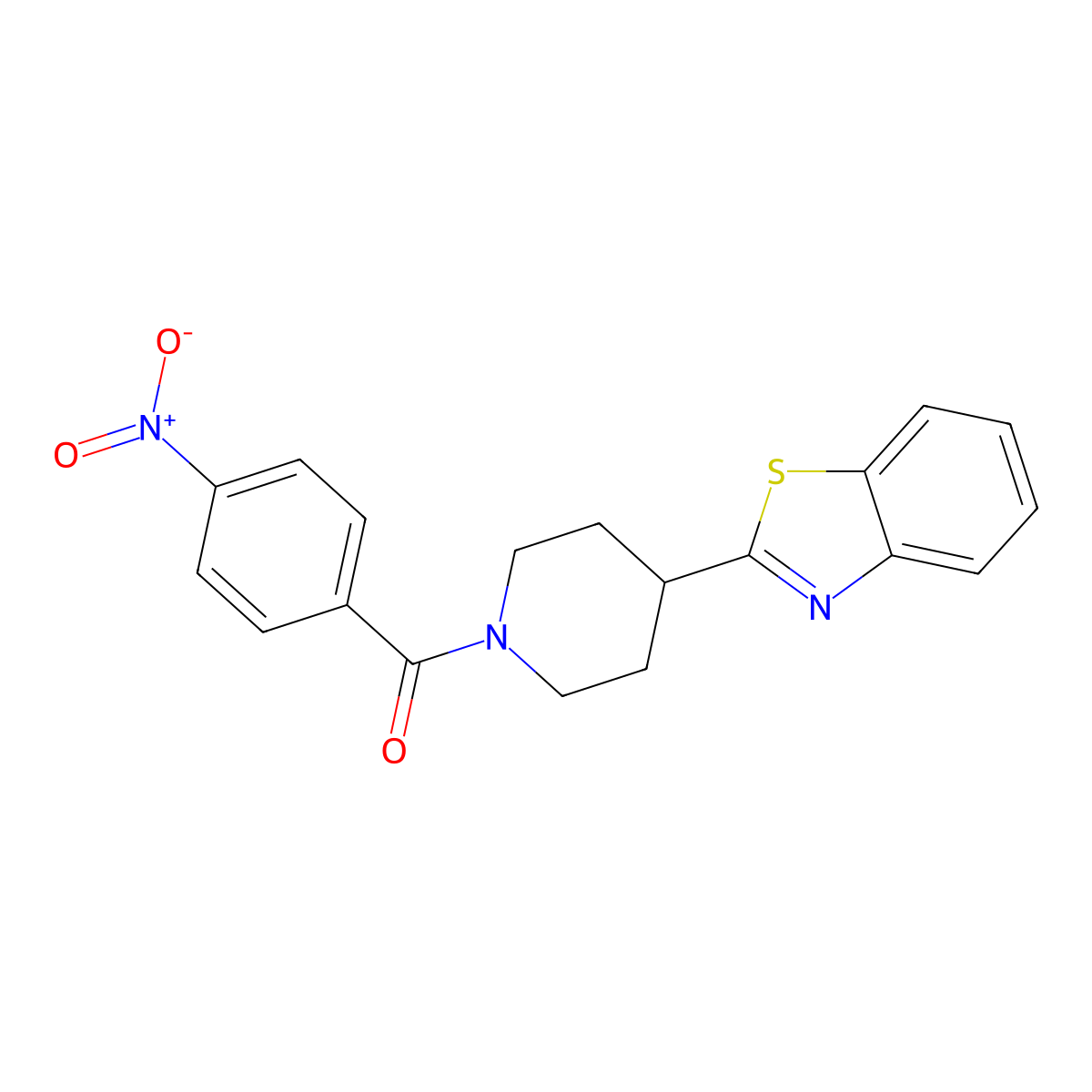 4-Benzothiazol-2-ylpiperidyl 4-nitrophenyl ketone molecular structure, CAS 605628-06-6