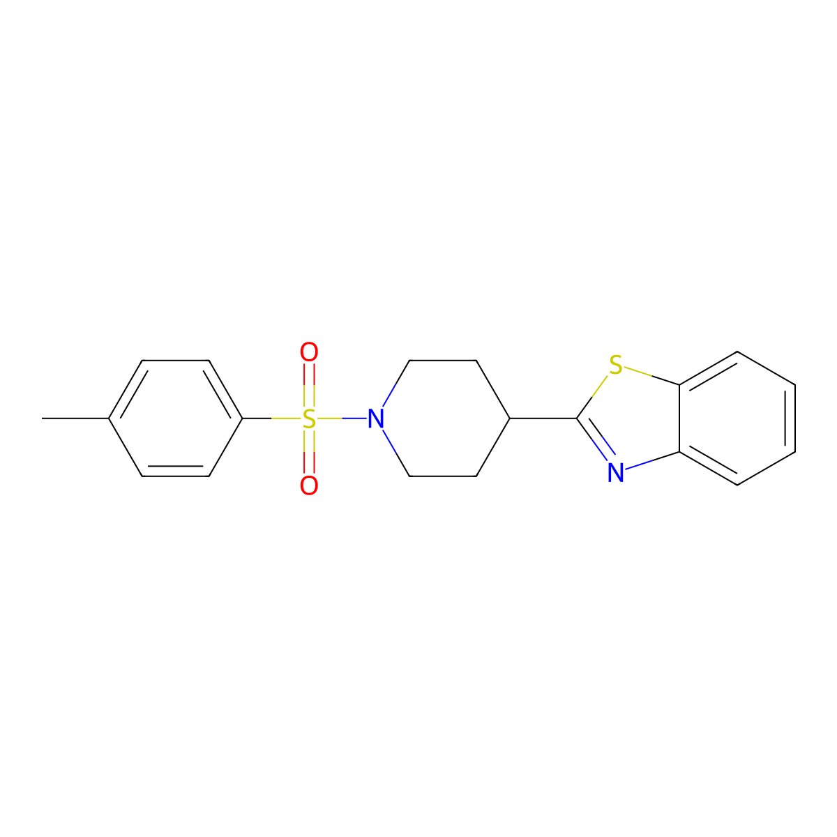 2-{1-[(4-Methylphenyl)sulfonyl]-4-piperidinyl}-1,3-benzothiazole molecular structure, CAS 605628-13-5