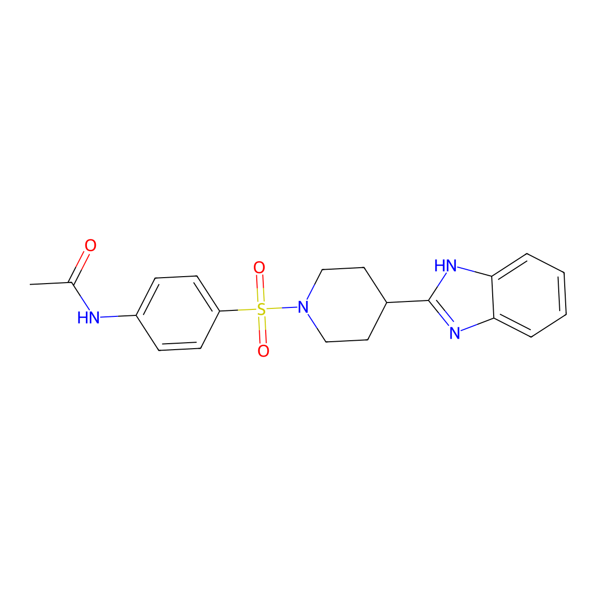N-{4-[4-(1H-Benzoimidazol-2-yl)-piperidine-1-sulfonyl]-phenyl}-acetamide molecular structure, CAS 605628-23-7