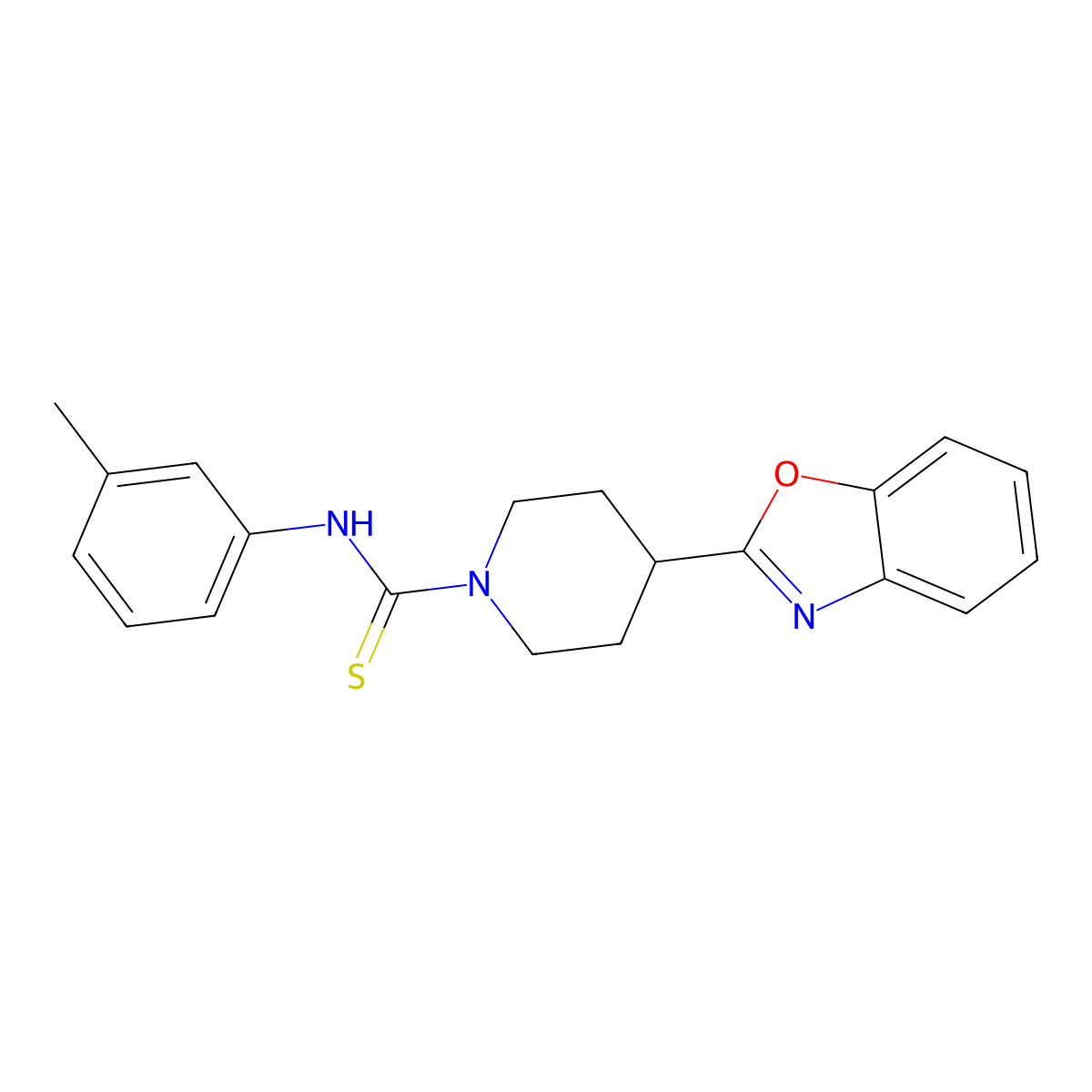 4-(1,3-benzoxazol-2-yl)-N-(3-methylphenyl)piperidine-1-carbothioamide molecular structure, CAS 605628-30-6