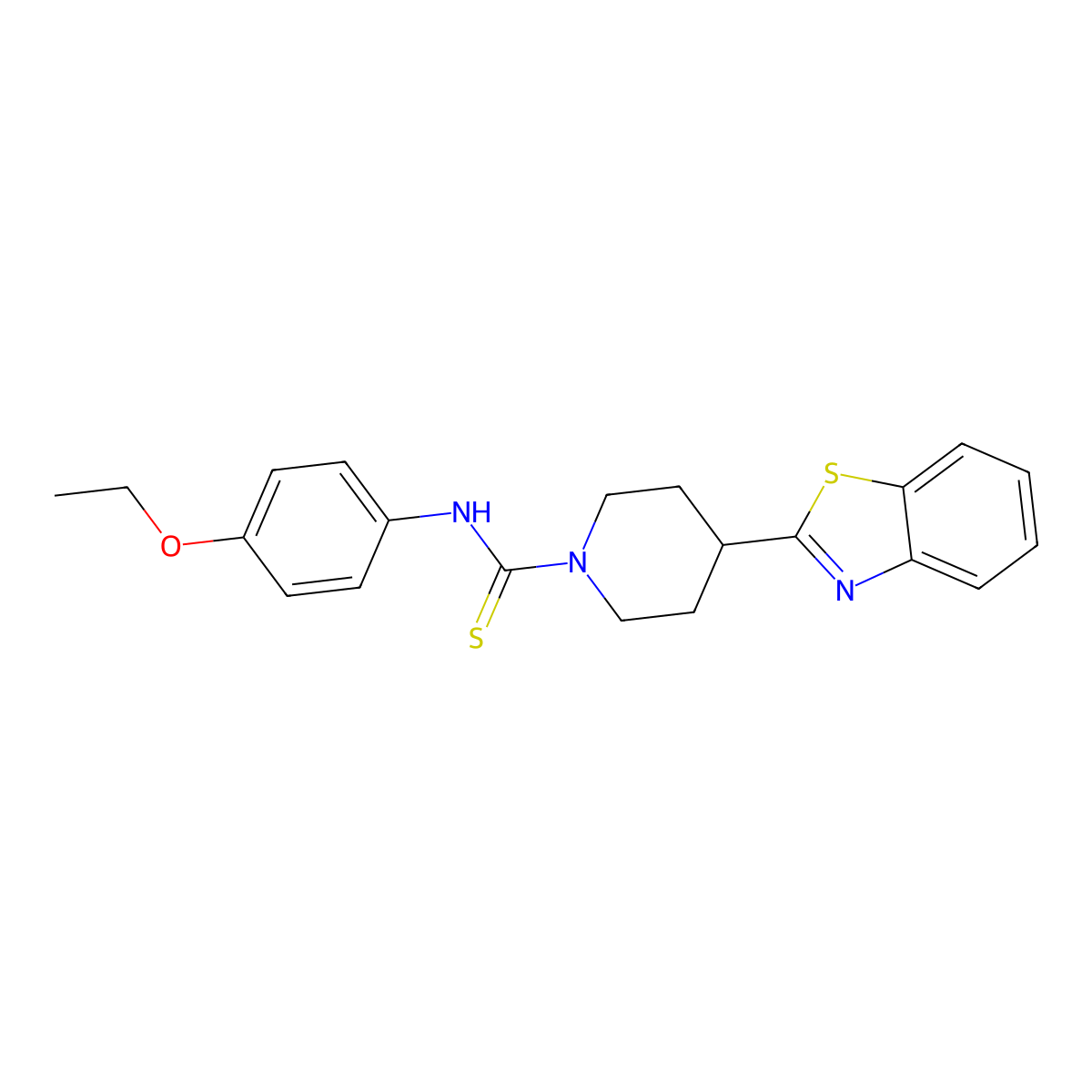 4-(1,3-benzothiazol-2-yl)-N-(4-ethoxyphenyl)piperidine-1-carbothioamide molecular structure, CAS 605628-81-7
