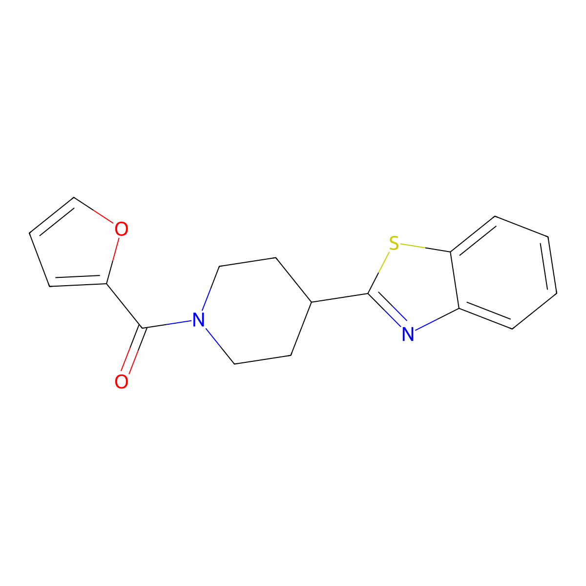 Piperidine, 4-(2-benzothiazolyl)-1-(2-furanylcarbonyl)-(9CI) molecular structure, CAS 605628-89-5