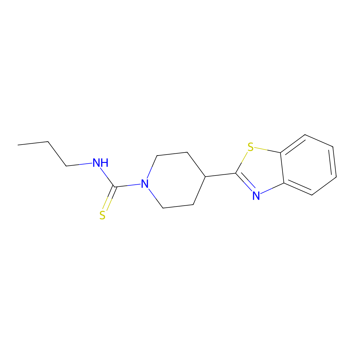 4-(1,3-benzothiazol-2-yl)-N-propylpiperidine-1-carbothioamide molecular structure, CAS 605629-34-3