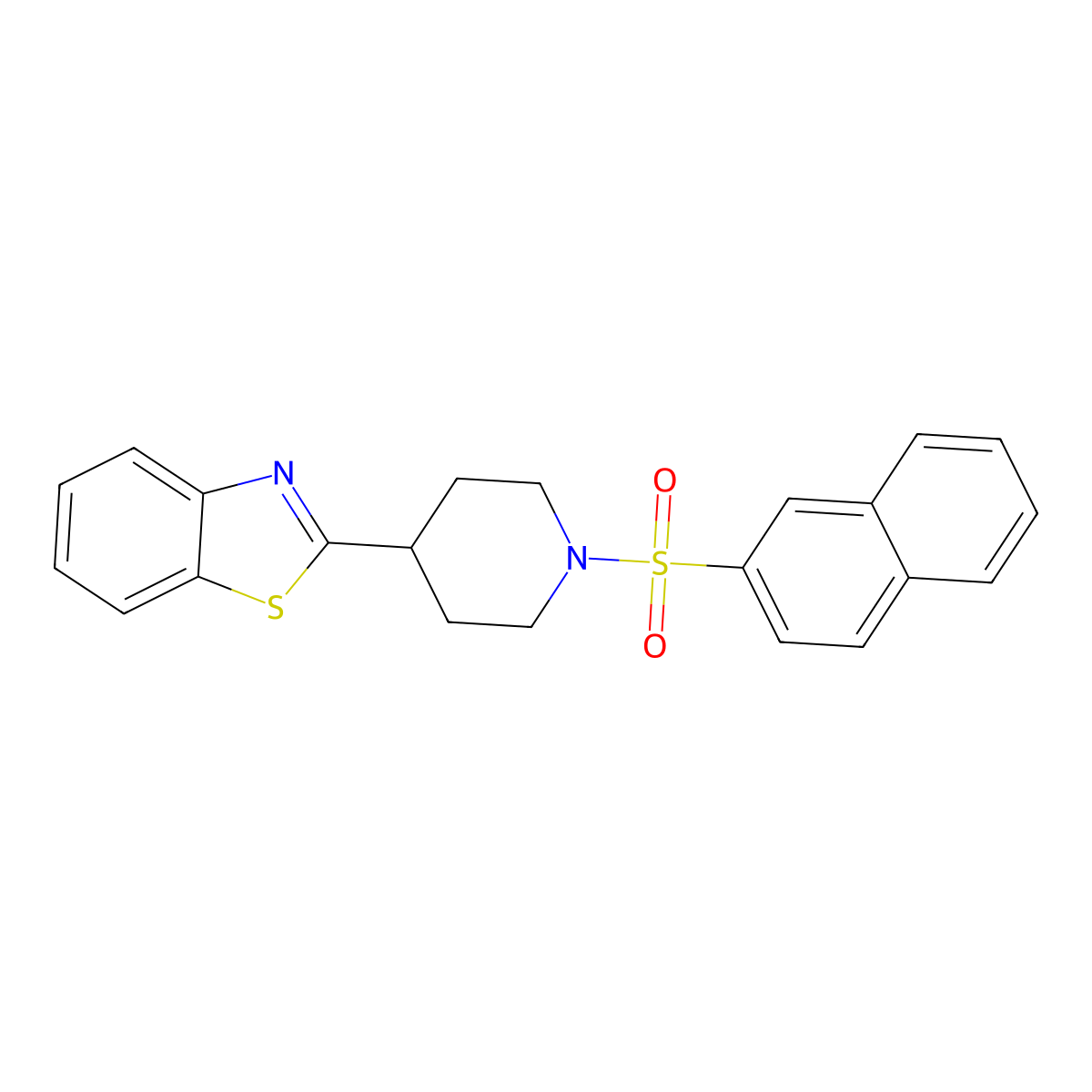 2-(1-Naphthalen-2-ylsulfonylpiperidin-4-yl)-1,3-benzothiazole molecular structure, CAS 605629-41-2