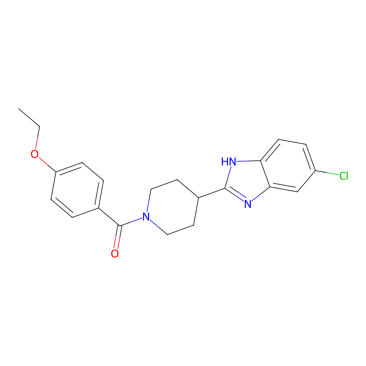 [4-(6-chloro-1H-benzimidazol-2-yl)piperidin-1-yl]-(4-ethoxyphenyl)methanone molecular structure, CAS 605629-44-5