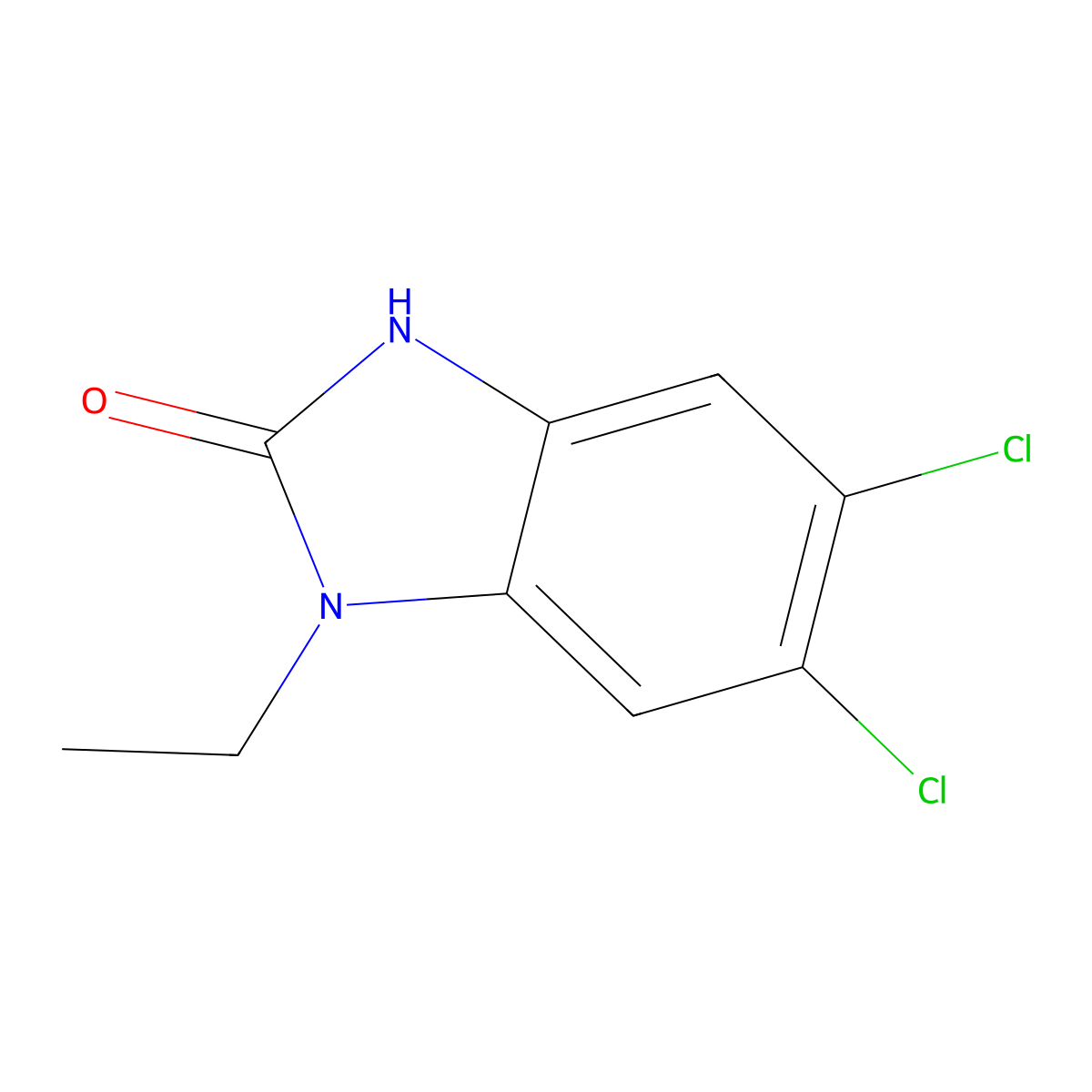 5,6-dichloro-1-ethyl-1,3-dihydro-2H-benzimidazol-2-one molecular structure, CAS 60563-36-2