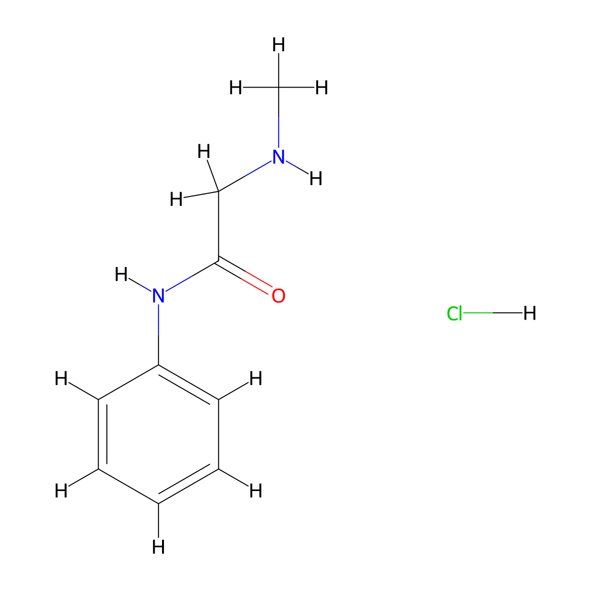 2-(methylamino)-N-phenylacetamide hydrochloride molecular structure, CAS 60565-45-9