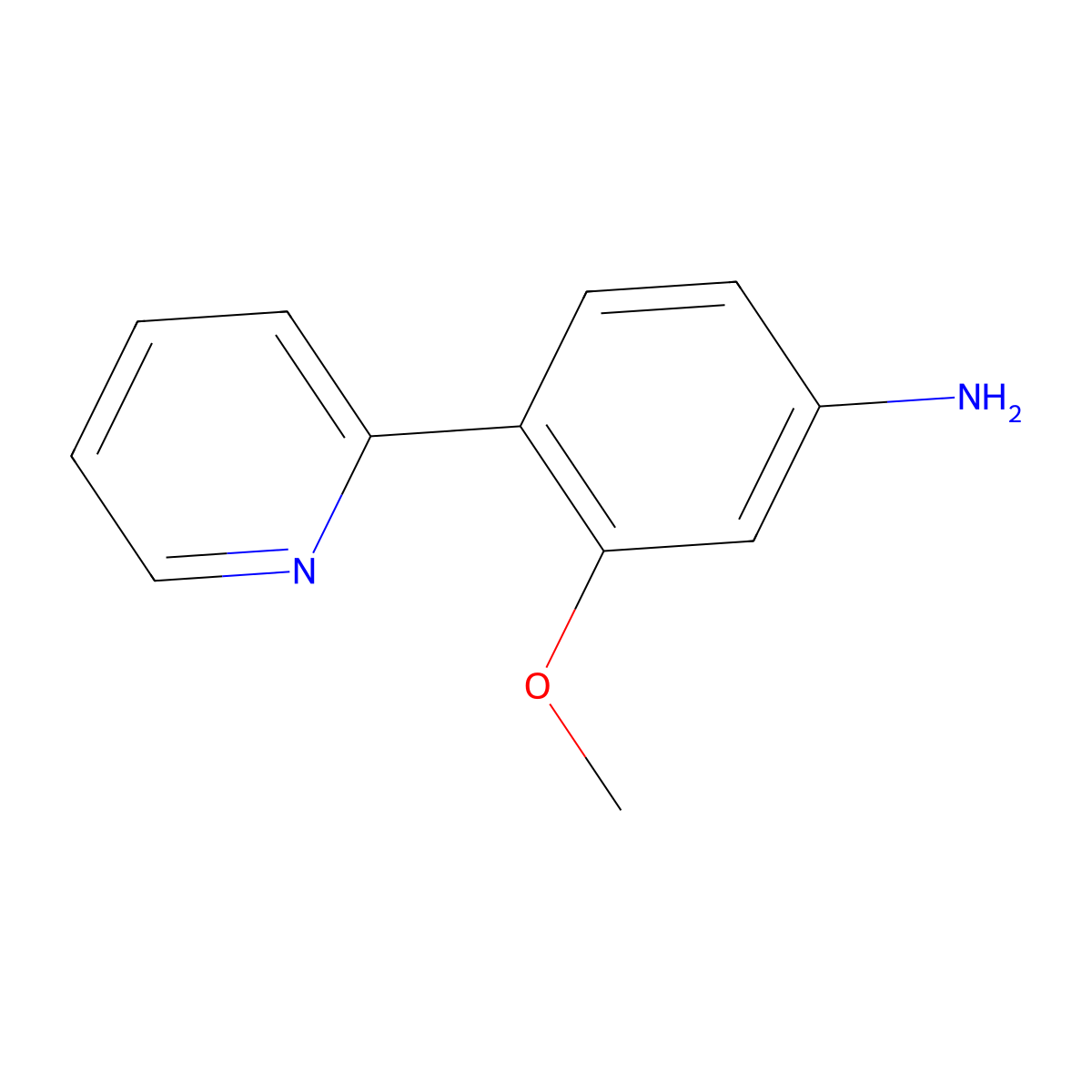 3-Methoxy-4-pyridin-2-ylaniline molecular structure, CAS 605652-55-9