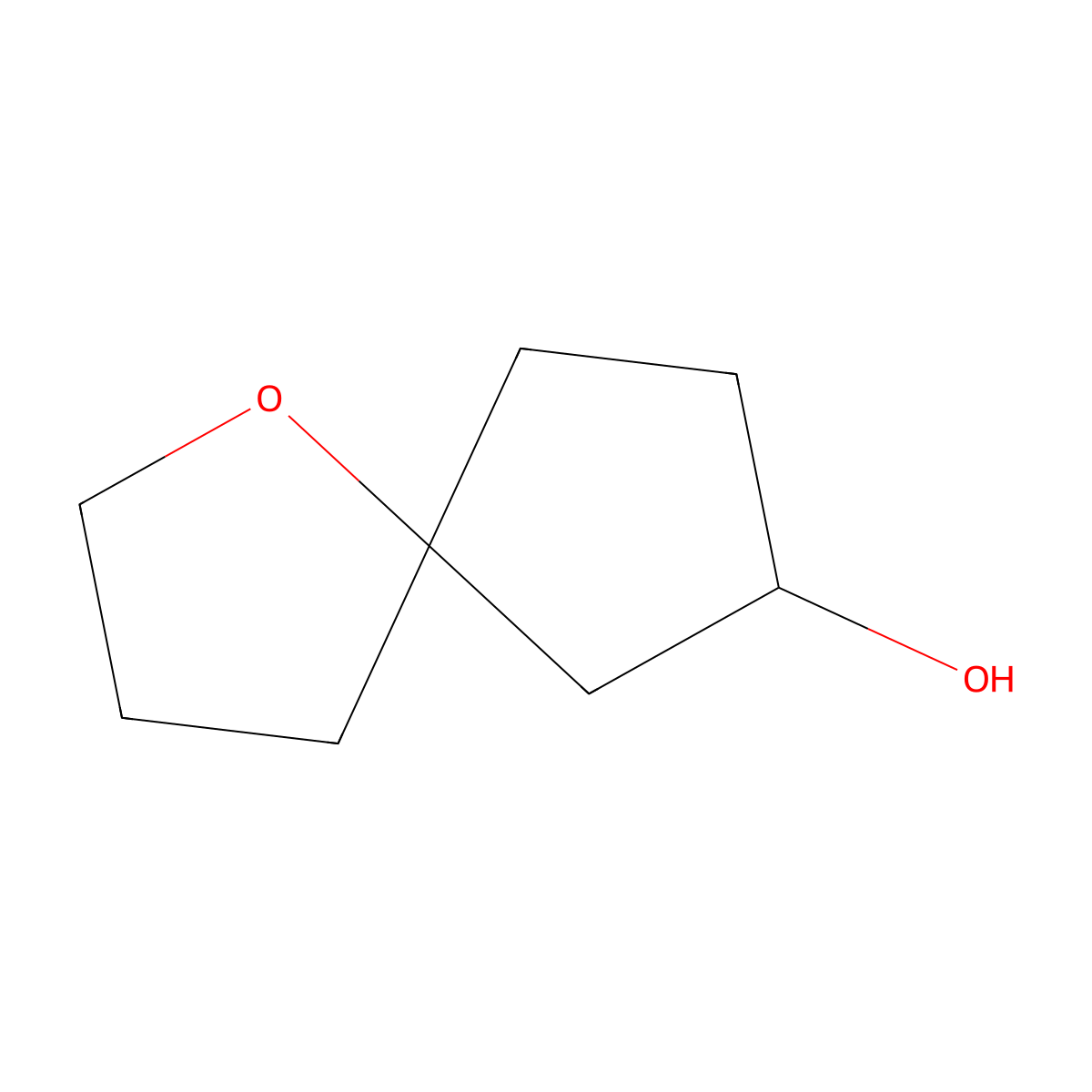 (5R,7S)-1-oxaspiro[4.4]nonan-7-ol molecular structure, CAS 605653-20-1