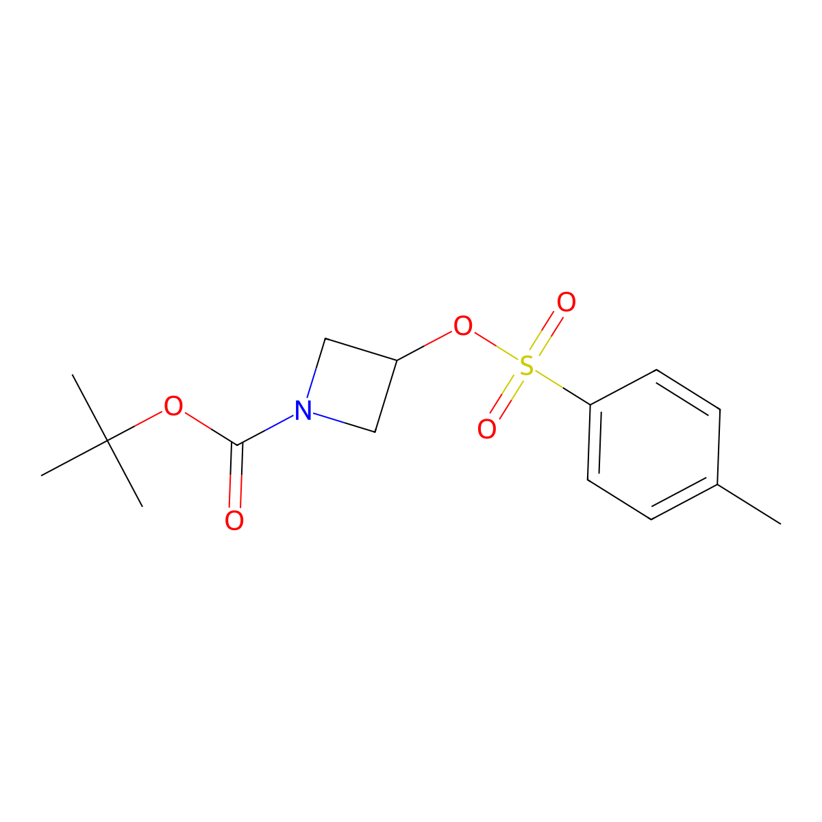 tert-Butyl 3-(tosyloxy)azetidine-1-carboxylate molecular structure, CAS 605655-08-1