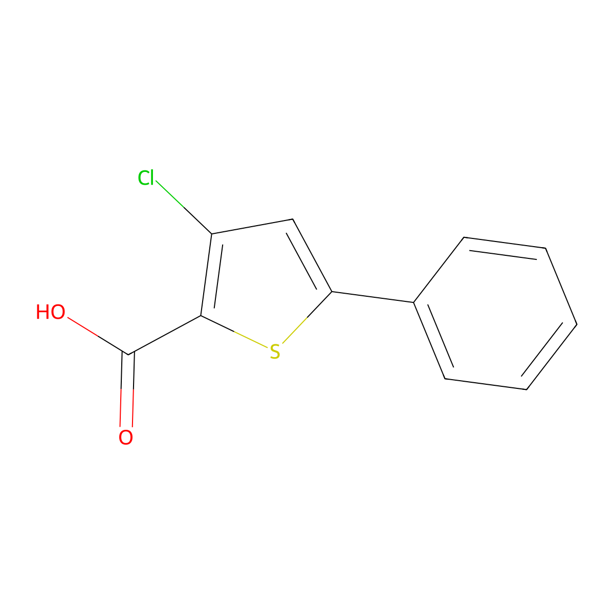 3-Chloro-5-phenylthiophene-2-carboxylic acid molecular structure, CAS 605658-31-9