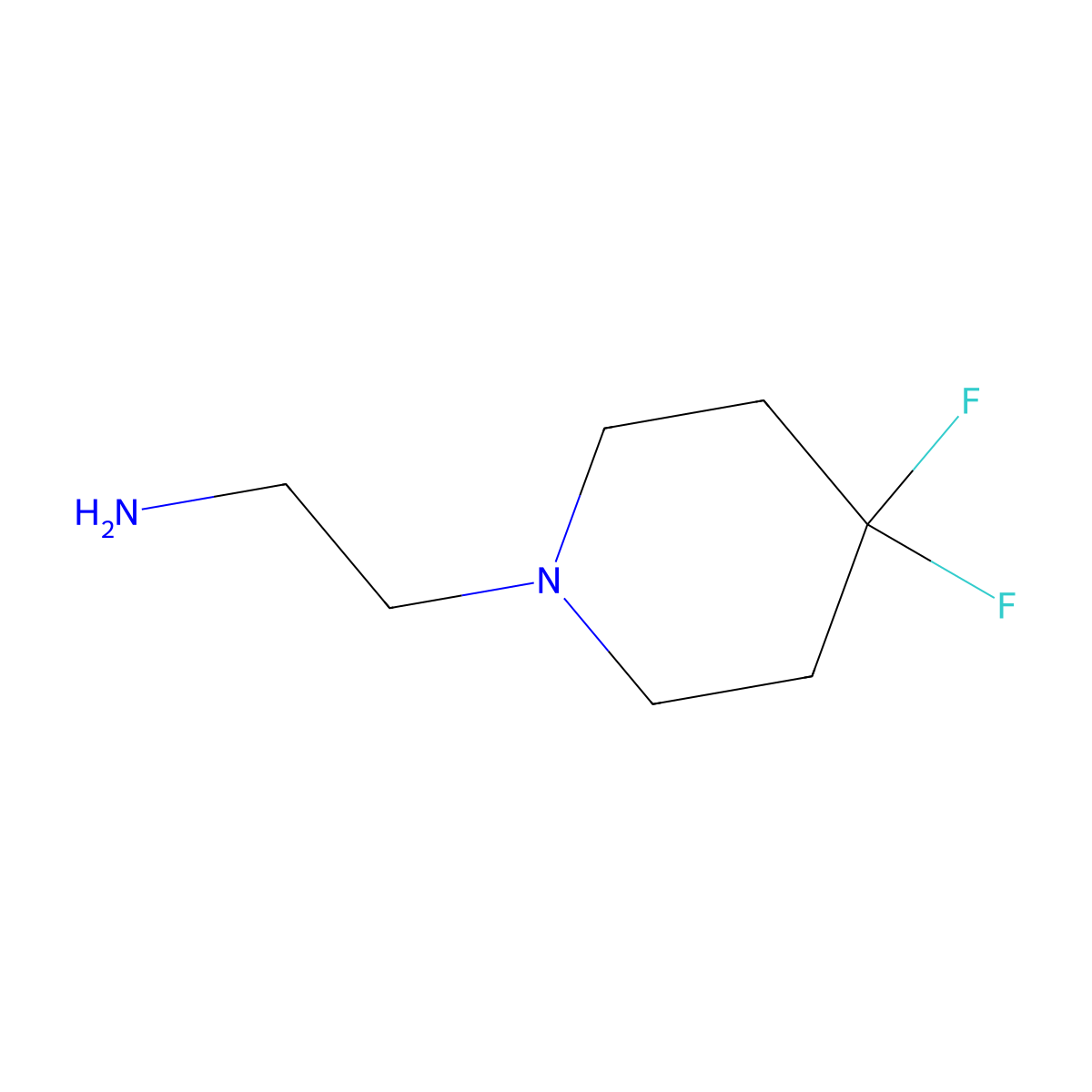 2-(4,4-Difluoropiperidin-1-yl)ethan-1-amine molecular structure, CAS 605659-03-8