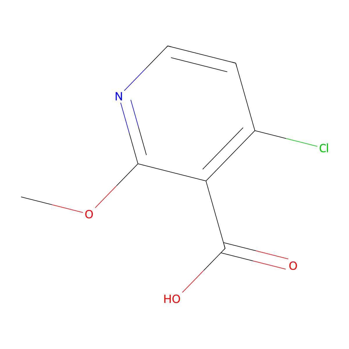 4-Chloro-2-methoxynicotinic acid molecular structure, CAS 605661-81-2