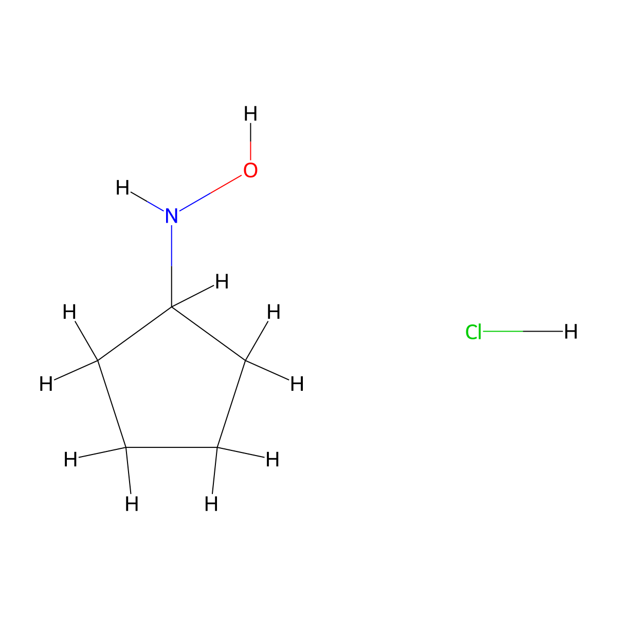 N-cyclopentylhydroxylamine hydrochloride molecular structure, CAS 60568-18-5
