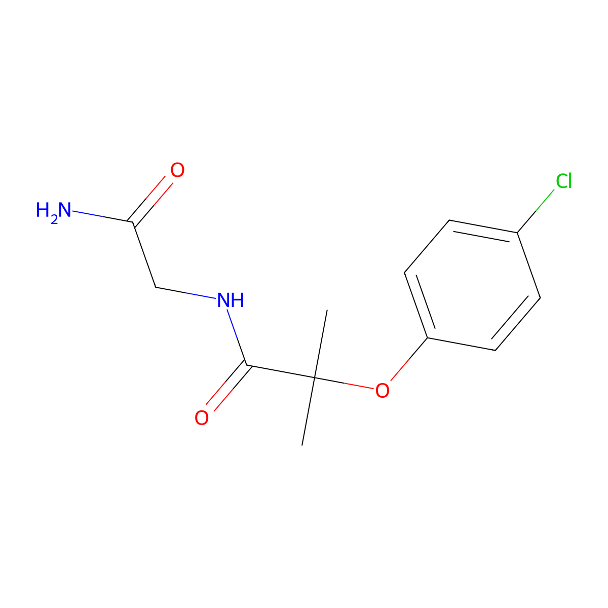 N-(2-Amino-2-oxoethyl)-2-(4-chlorophenoxy)-2-methylpropanamide molecular structure, CAS 60568-31-2
