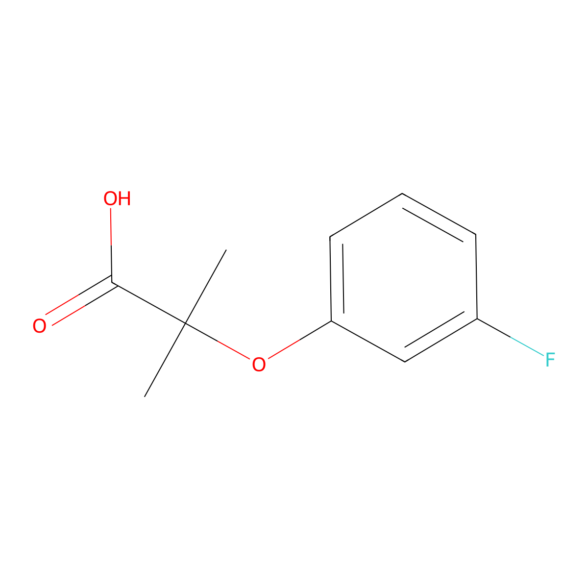 2-(3-fluorophenoxy)-2-methylPropanoic acid molecular structure, CAS 605680-36-2