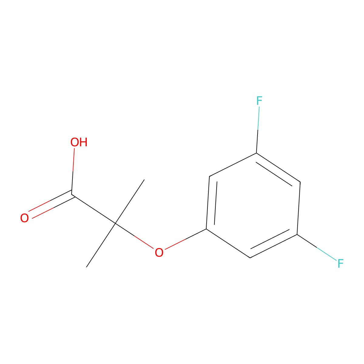 2-(3,5-Difluorophenoxy)-2-methylpropanoic acid molecular structure, CAS 605680-39-5