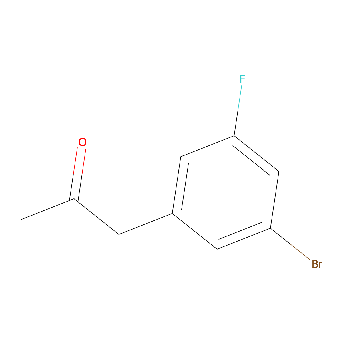1-(3-Bromo-5-fluorophenyl)propan-2-one molecular structure, CAS 605681-34-3