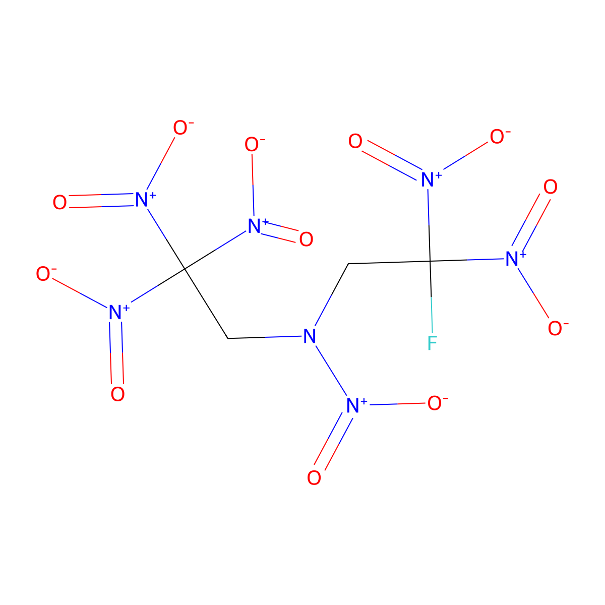 1-Fluoro-1,1,3,5,5-hexanitro-3-azapentane molecular structure, CAS 60569-13-3