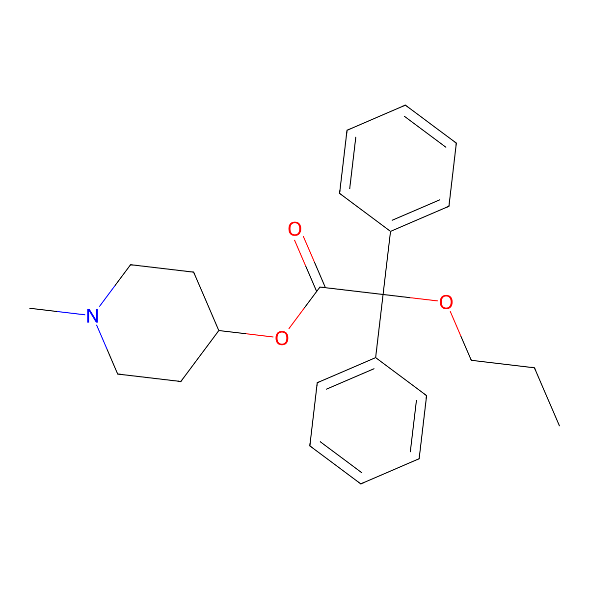 Propiverine molecular structure, CAS 60569-19-9