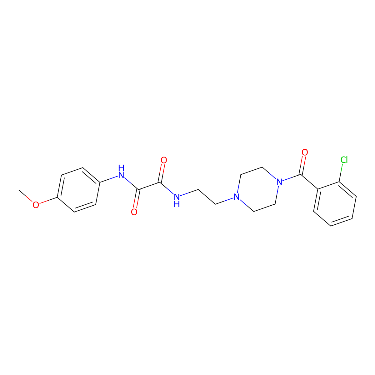 N-[2-[4-(2-chlorobenzoyl)piperazin-1-yl]ethyl]-N'-(4-methoxyphenyl)oxamide molecular structure, CAS 6057-14-3