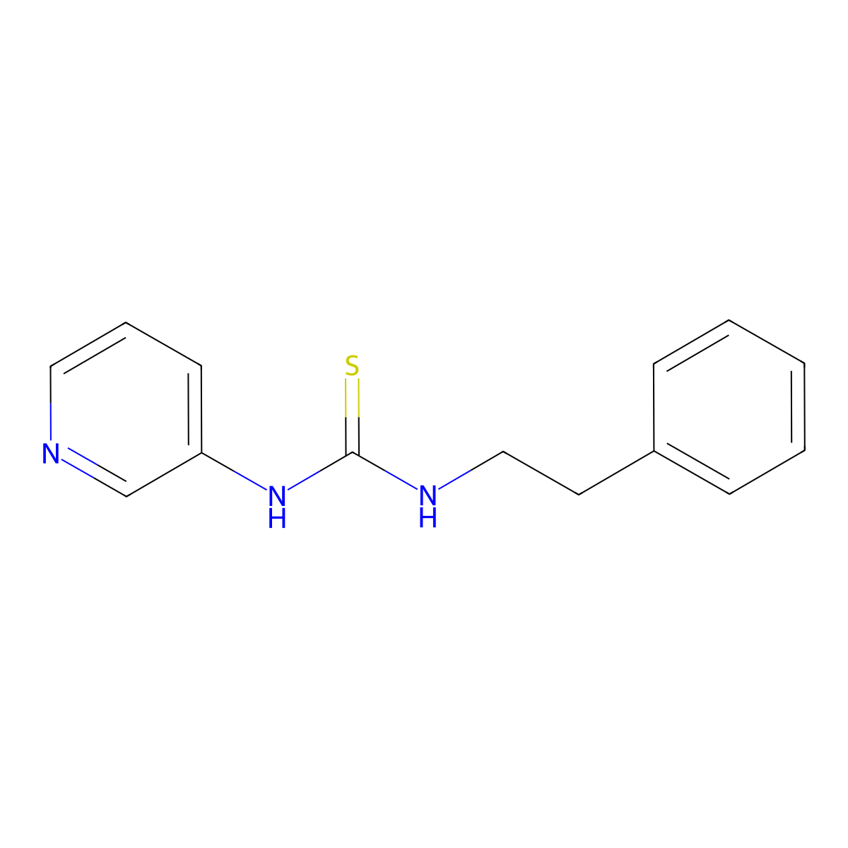 N-(2-phenylethyl)-N'-pyridin-3-ylthiourea molecular structure, CAS 60572-54-5