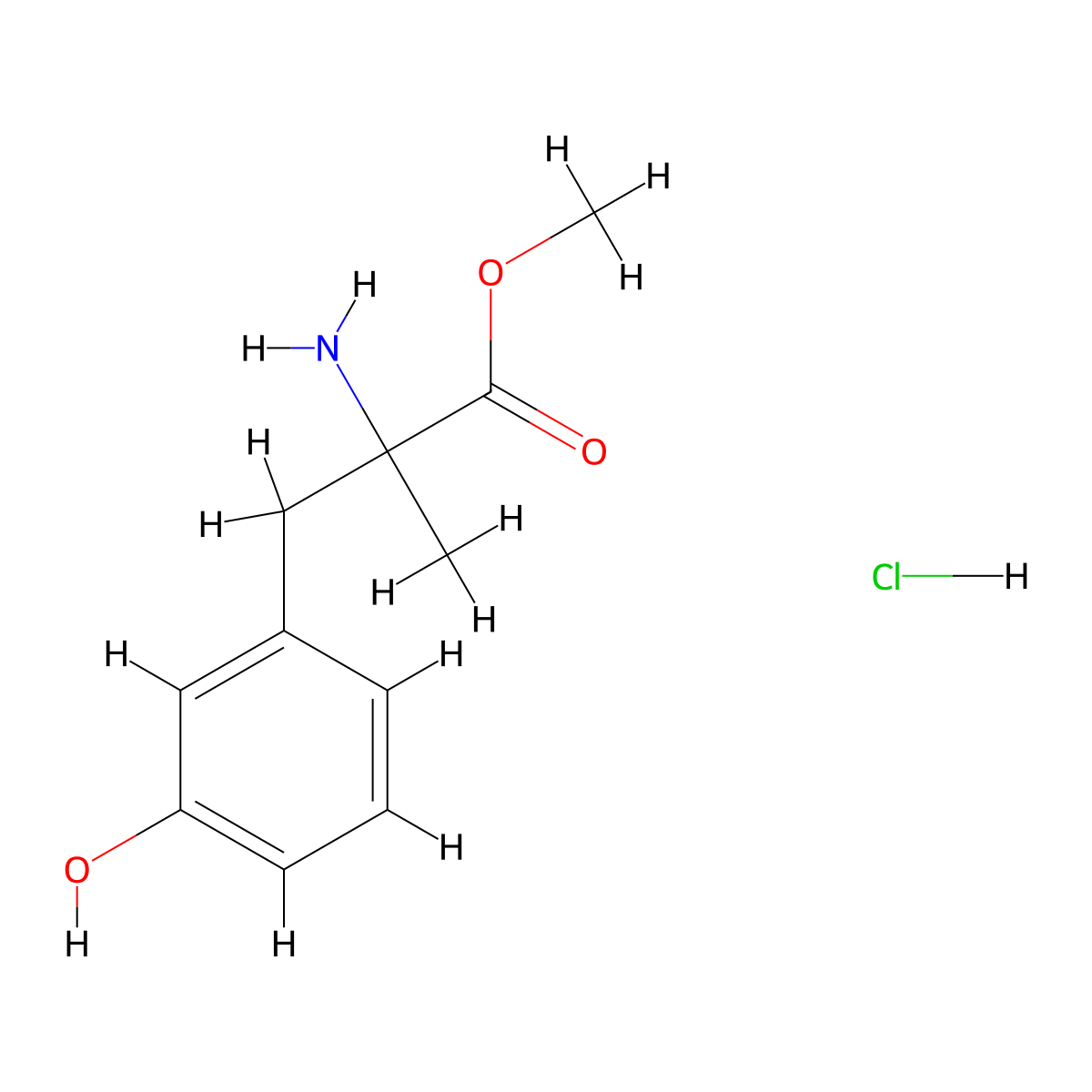 DL-Alpha-methyl-M-tyrosine hydrochloride molecular structure, CAS 60573-86-6