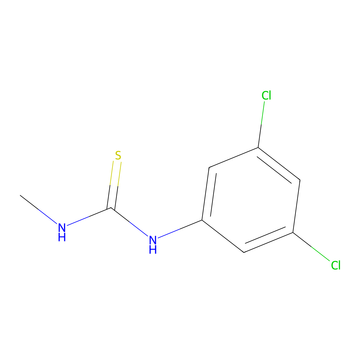 Thiourea, N-(3,5-dichlorophenyl)-N'-methyl- molecular structure, CAS 60575-82-8