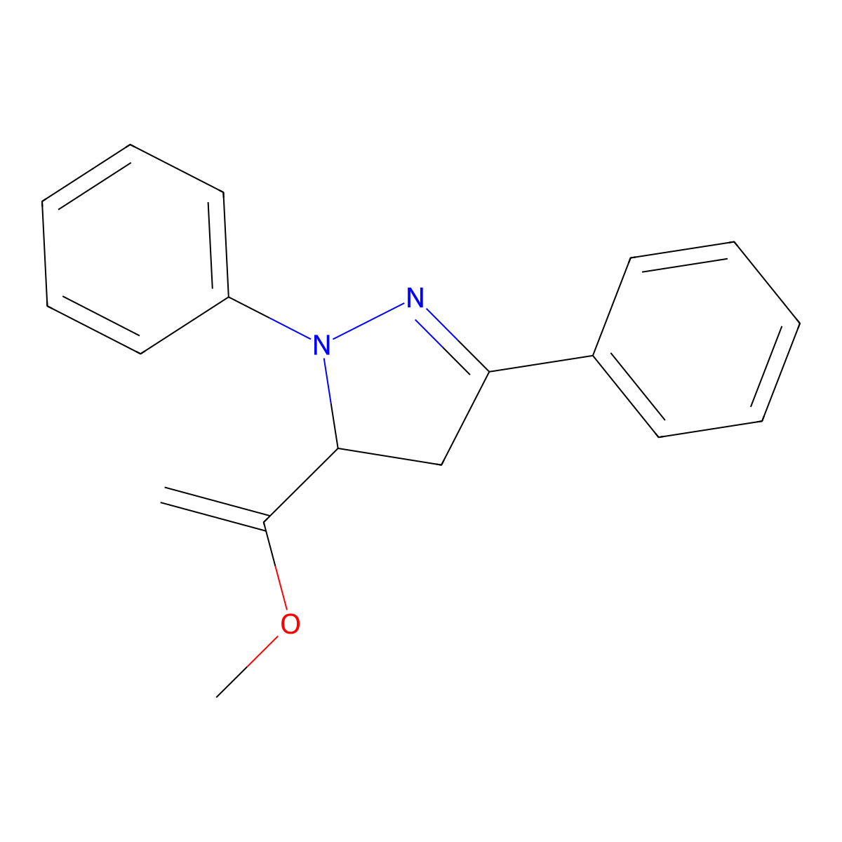 3-(1-Methoxyethenyl)-2,5-diphenyl-3,4-dihydropyrazole molecular structure, CAS 60578-00-9