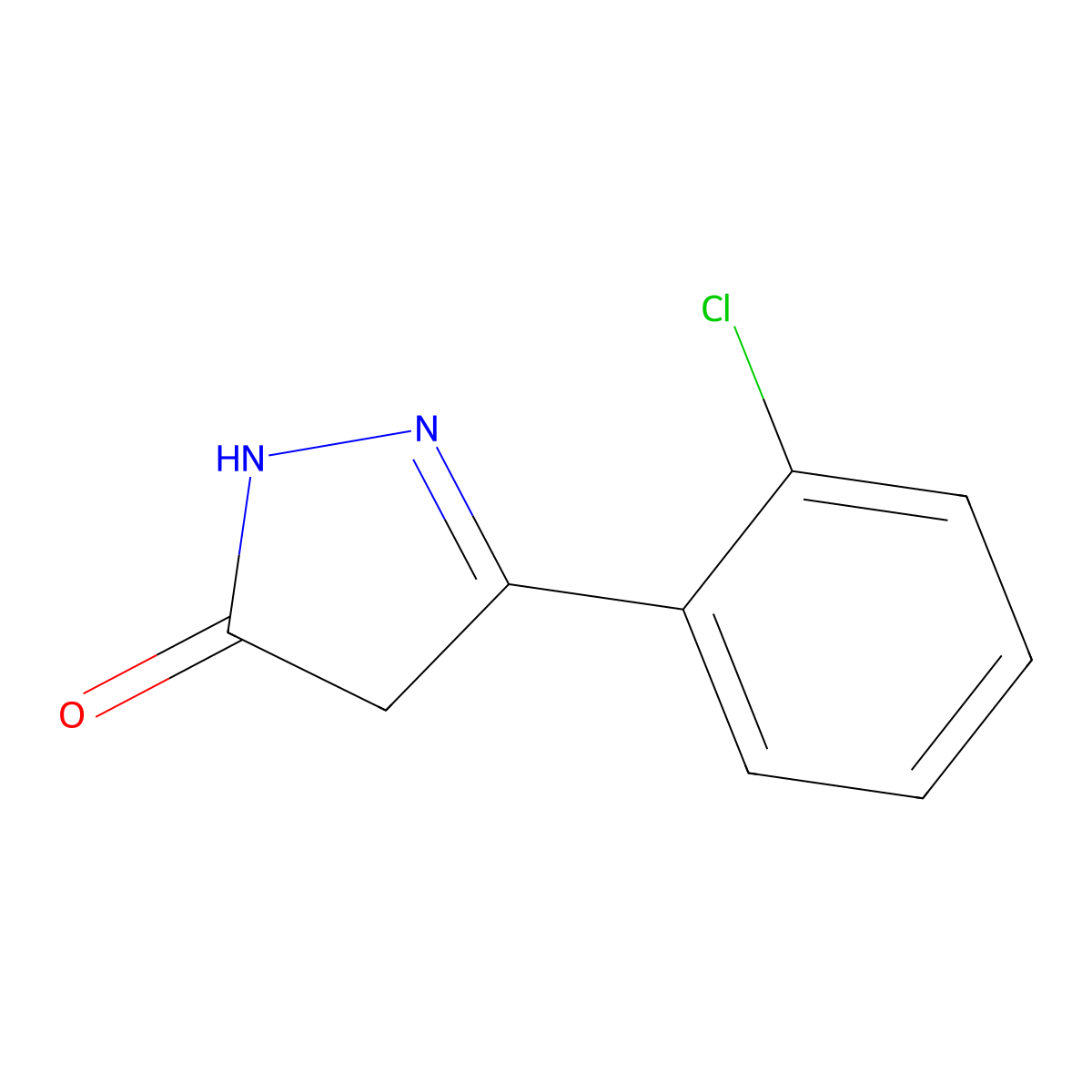 3-(2-chlorophenyl)-4,5-dihydro-1H-pyrazol-5-one molecular structure, CAS 60578-85-0