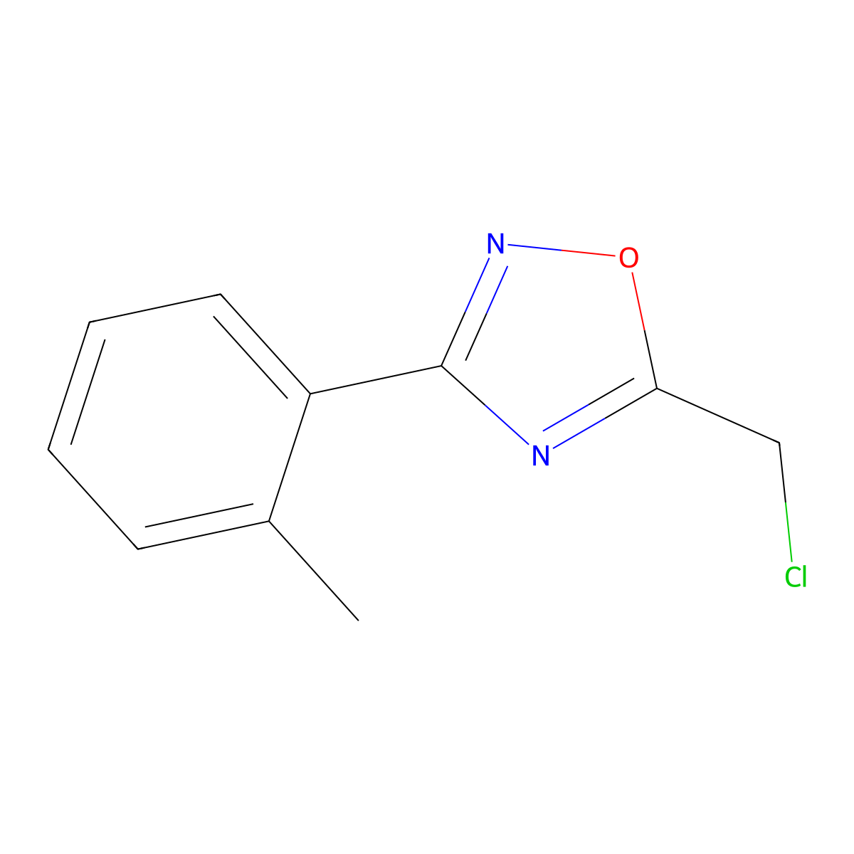 5-(Chloromethyl)-3-(2-methylphenyl)-1,2,4-oxadiazole molecular structure, CAS 60580-24-7