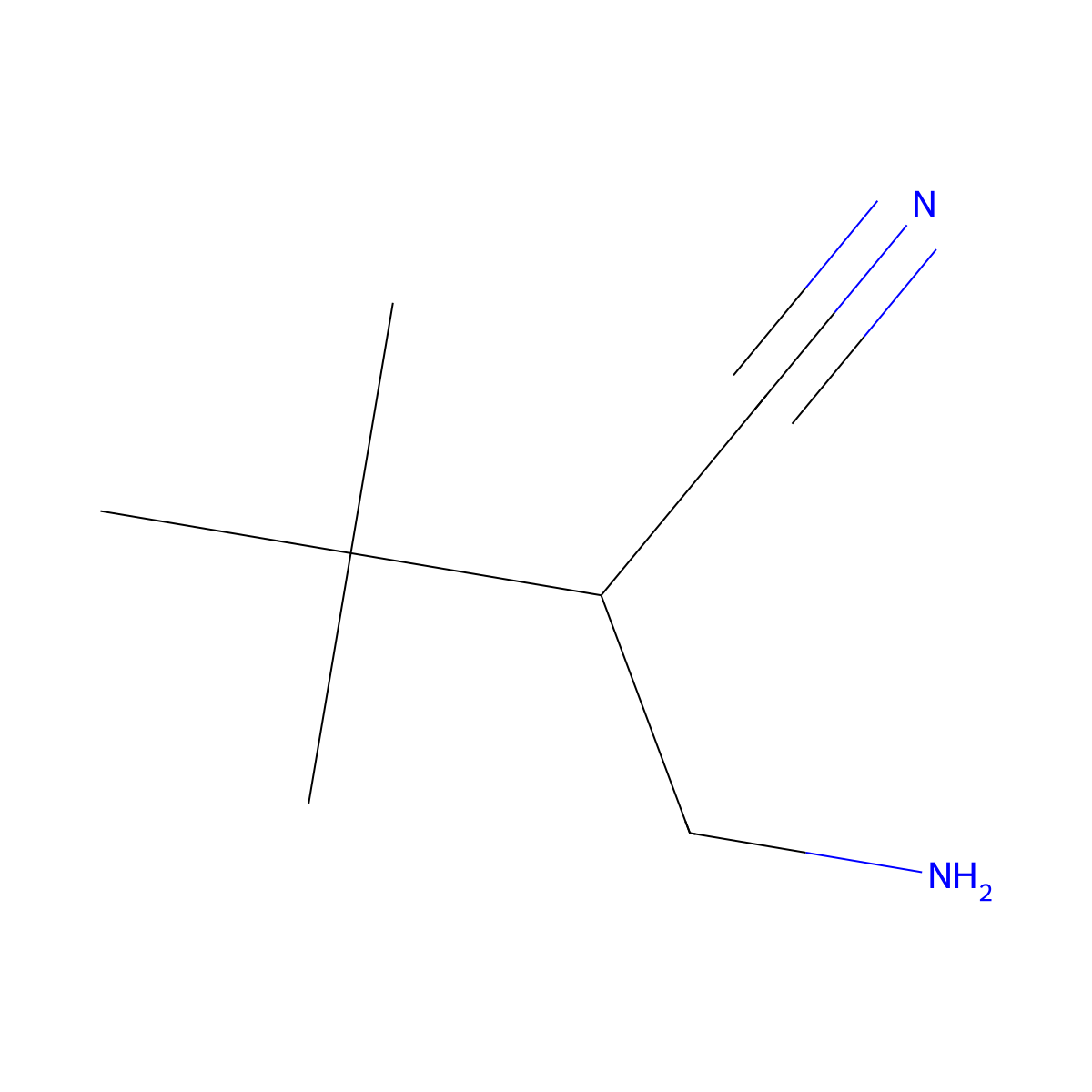 2-(Aminomethyl)-3,3-dimethylbutanenitrile molecular structure, CAS 60585-36-6
