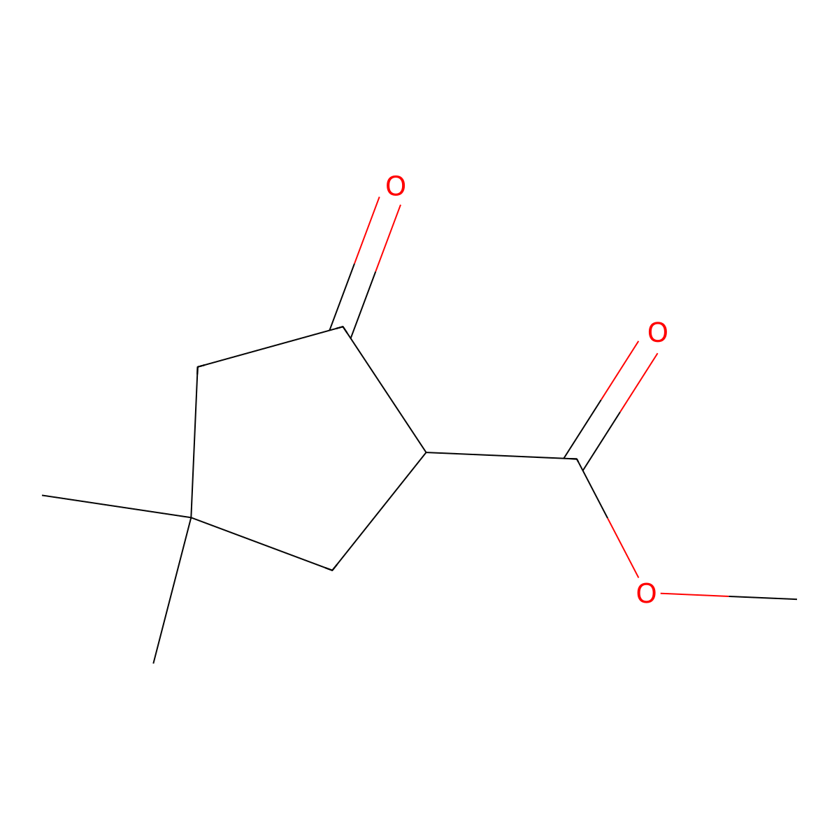 Methyl 4,4-dimethyl-2-oxocyclopentane-1-carboxylate molecular structure, CAS 60585-44-6