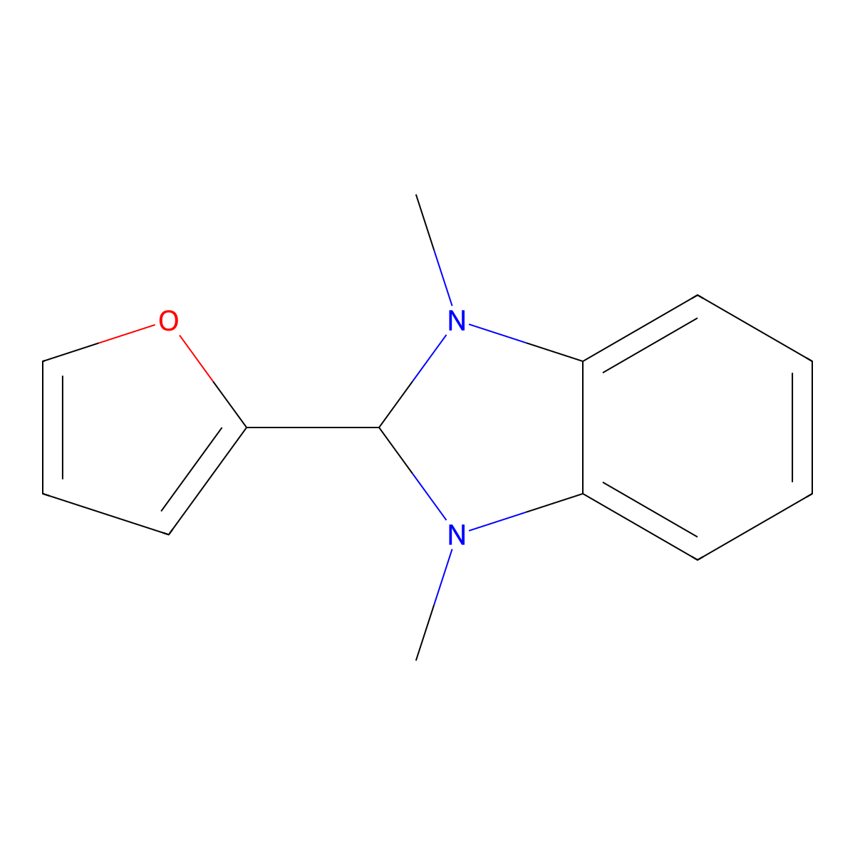 2-(Furan-2-yl)-1,3-dimethyl-2,3-dihydro-1H-benzo[d]imidazole molecular structure, CAS 60586-89-2