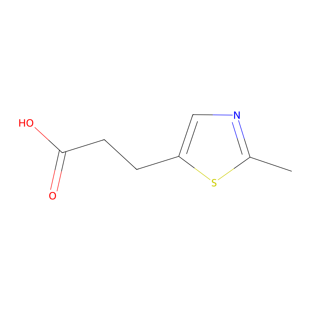 3-(2-Methyl-1,3-thiazol-5-yl)propanoic acid molecular structure, CAS 60588-57-0