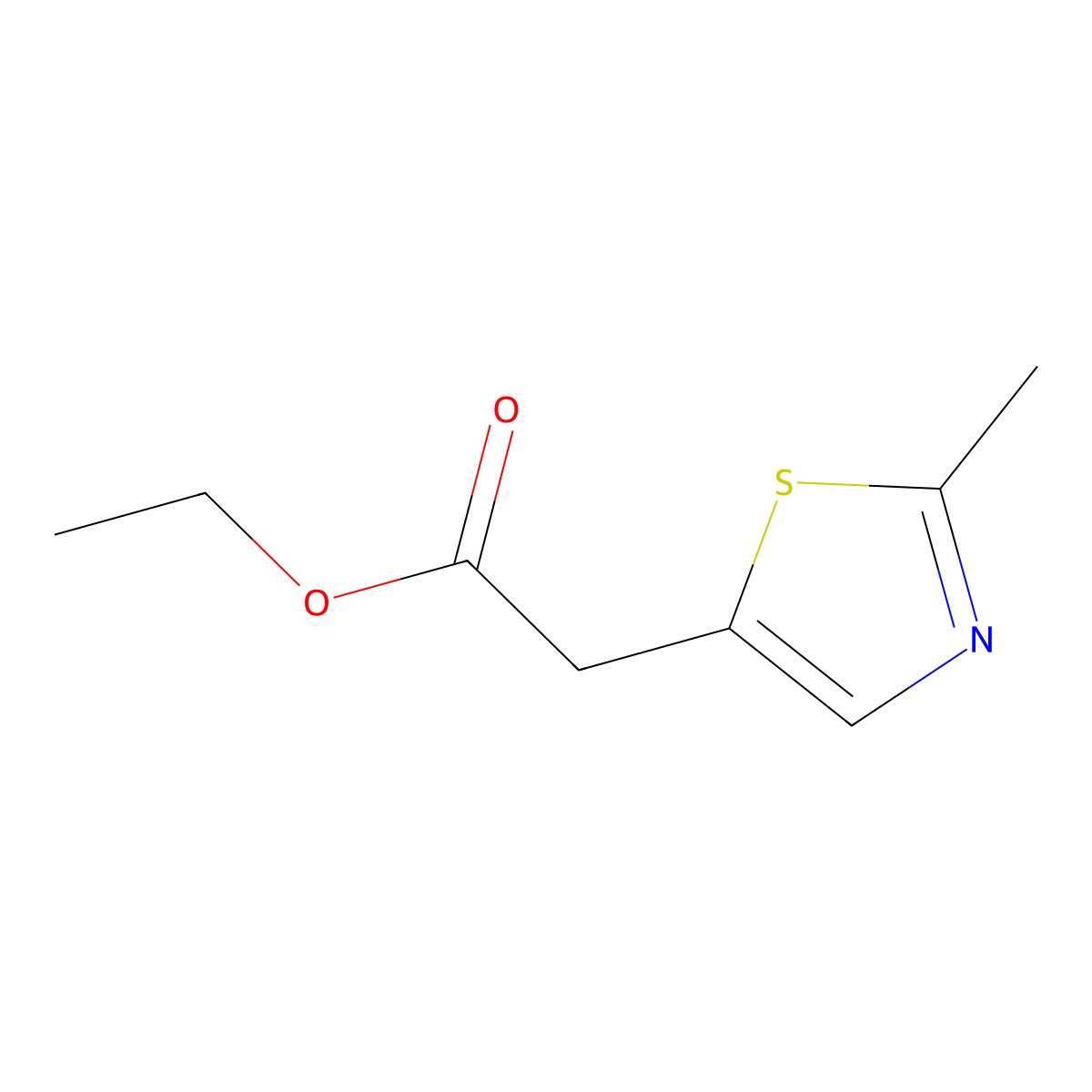 Ethyl 2-(2-methylthiazol-5-yl)acetate molecular structure, CAS 60588-60-5