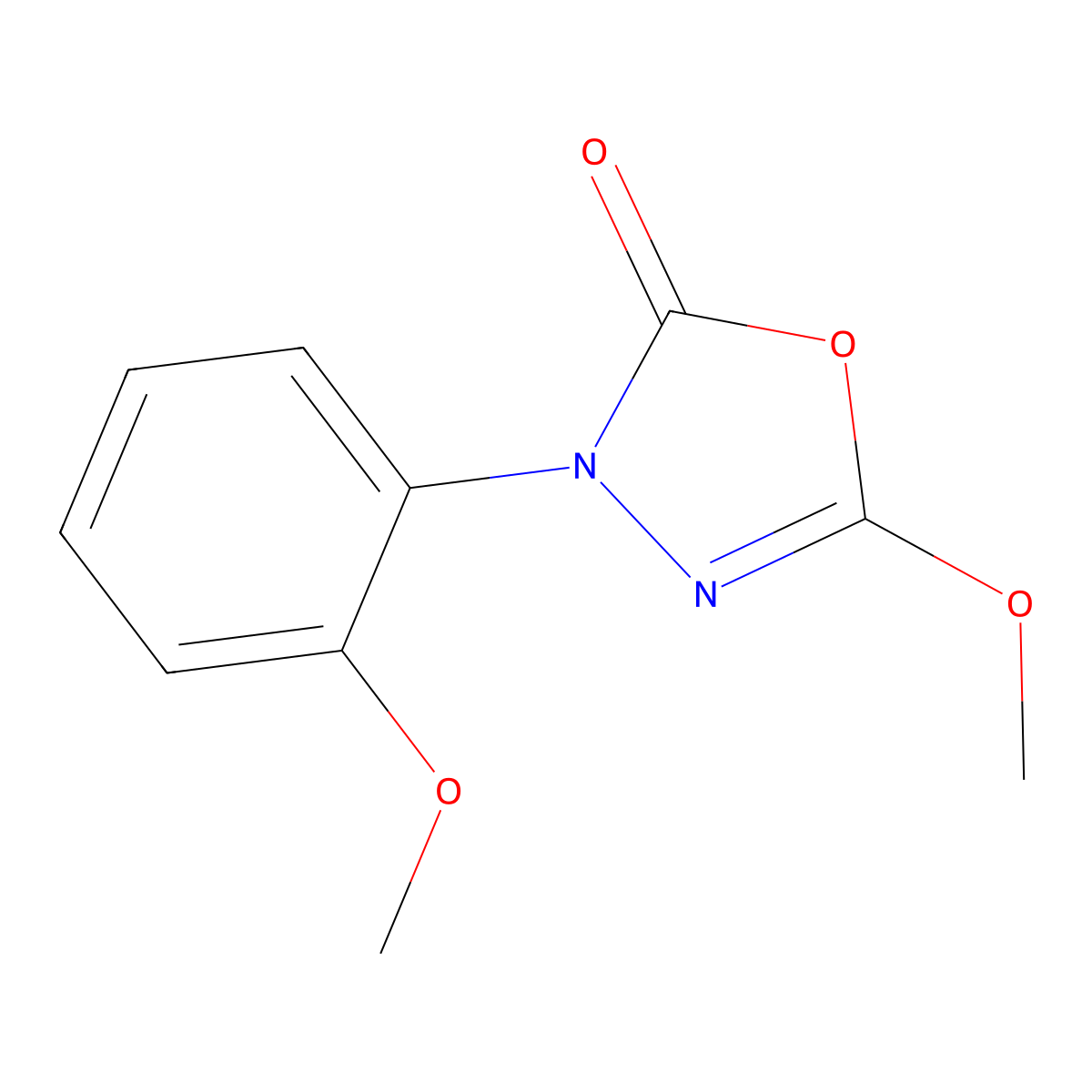 3-(2-Methoxyphenyl)-5-methoxy-1,3,4-oxadiazol-2(3H)-one molecular structure, CAS 60589-06-2