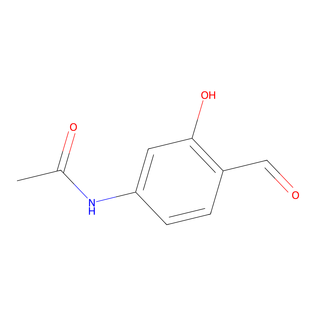 N-(4-formyl-3-hydroxyphenyl)acetamide molecular structure, CAS 60589-39-1