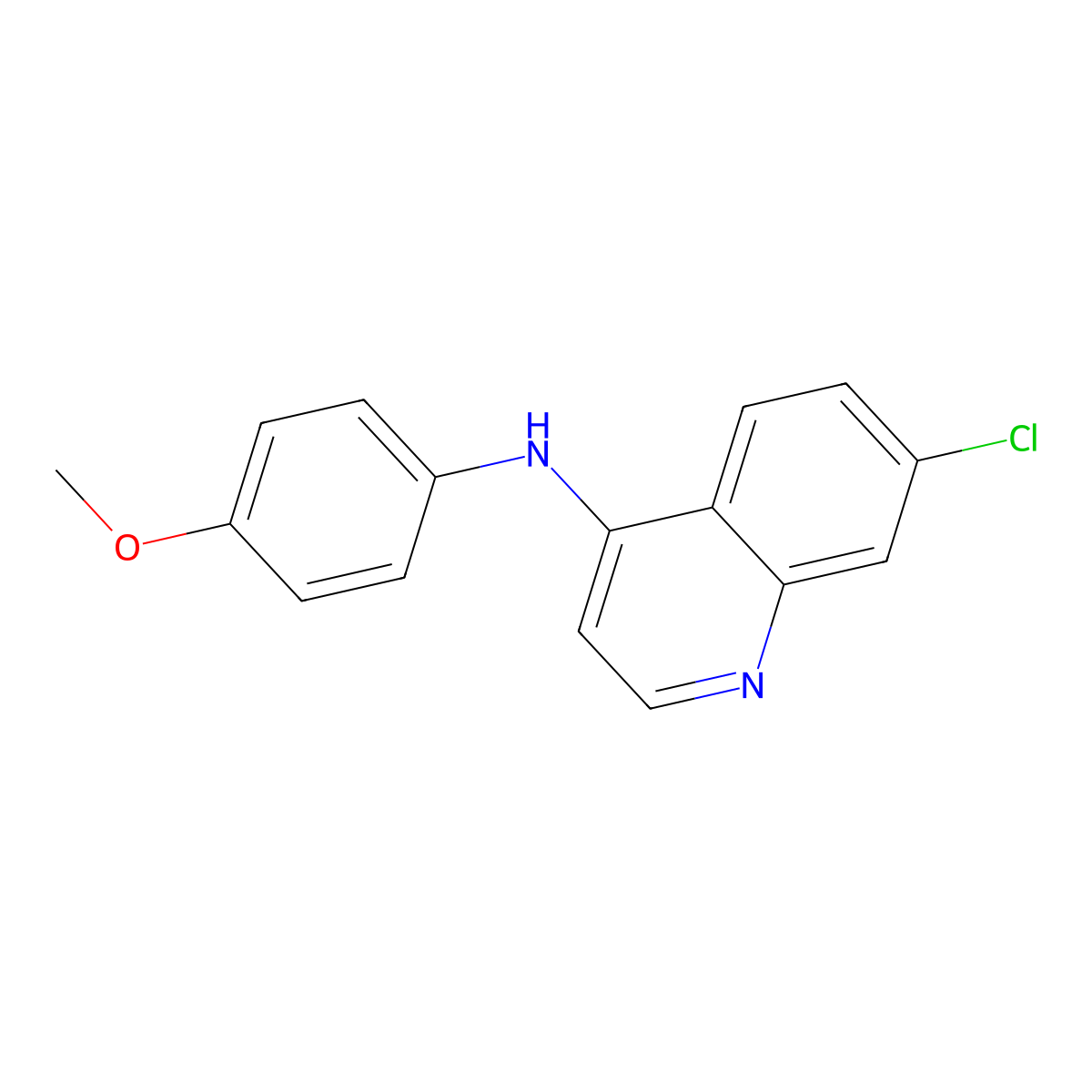 7-chloro-N-(4-methoxyphenyl)quinolin-4-amine molecular structure, CAS 6059-31-0