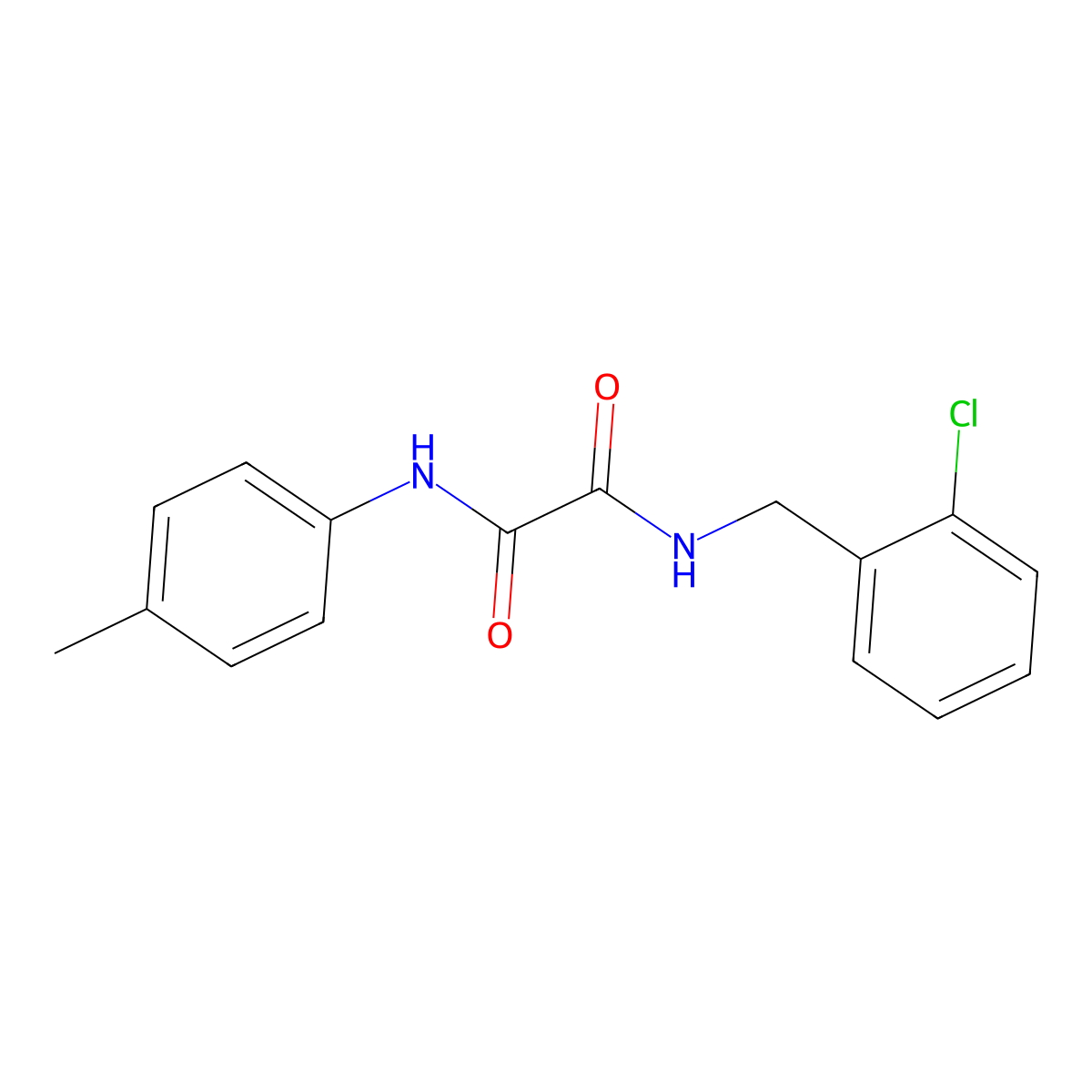 N-[(2-chlorophenyl)methyl]-N'-(4-methylphenyl)oxamide molecular structure, CAS 6059-58-1