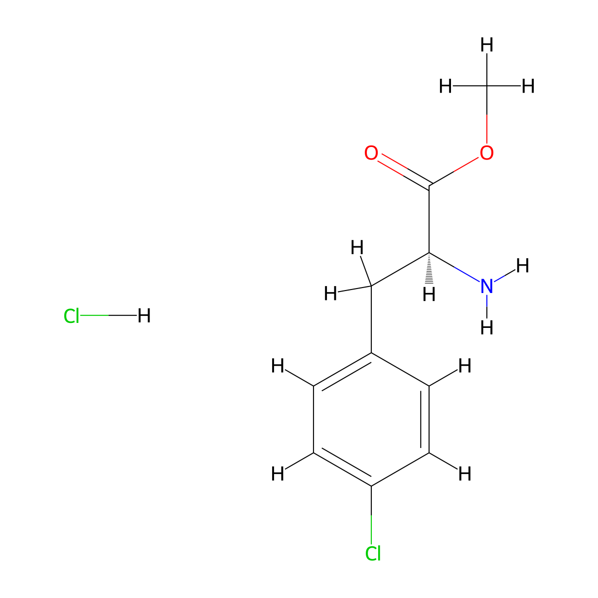 4-Chloro-L-phenylalanine methyl ester hydrochloride molecular structure, CAS 60594-65-2