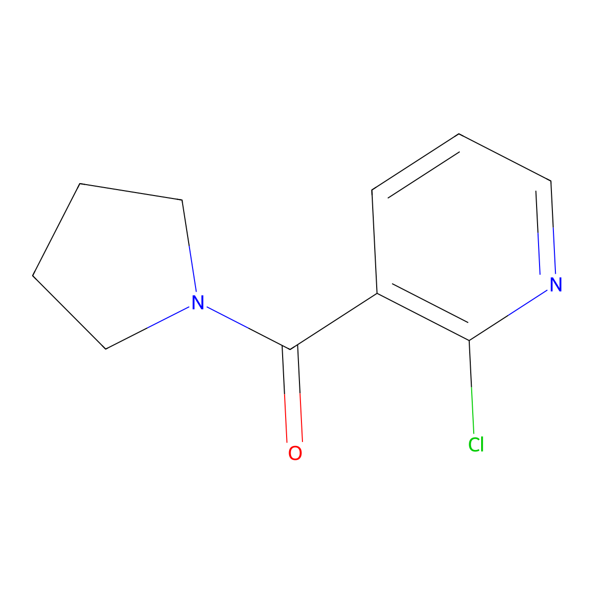 (2-Chloropyridin-3-yl)(pyrrolidin-1-yl)methanone molecular structure, CAS 60597-68-4