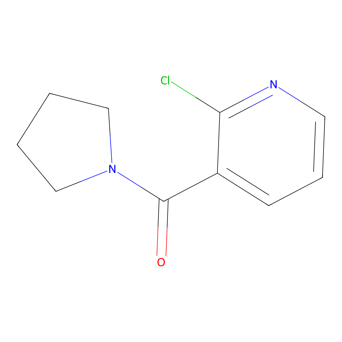 (2-Chloropyridin-3-yl)(pyrrolidin-1-yl)methanone molecular structure, CAS 60597-68-4