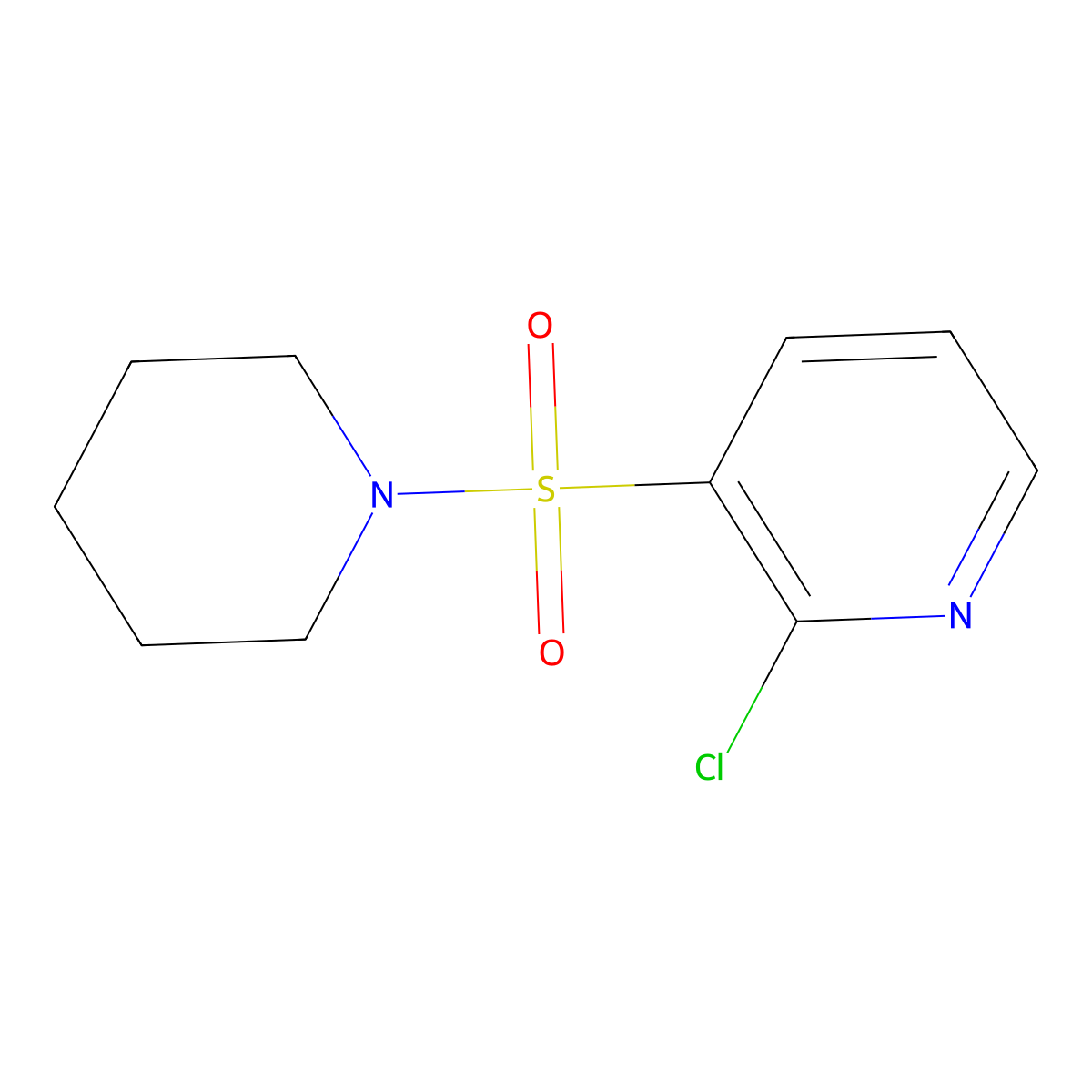 2-Chloro-3-(piperidine-1-sulfonyl)pyridine molecular structure, CAS 60597-71-9