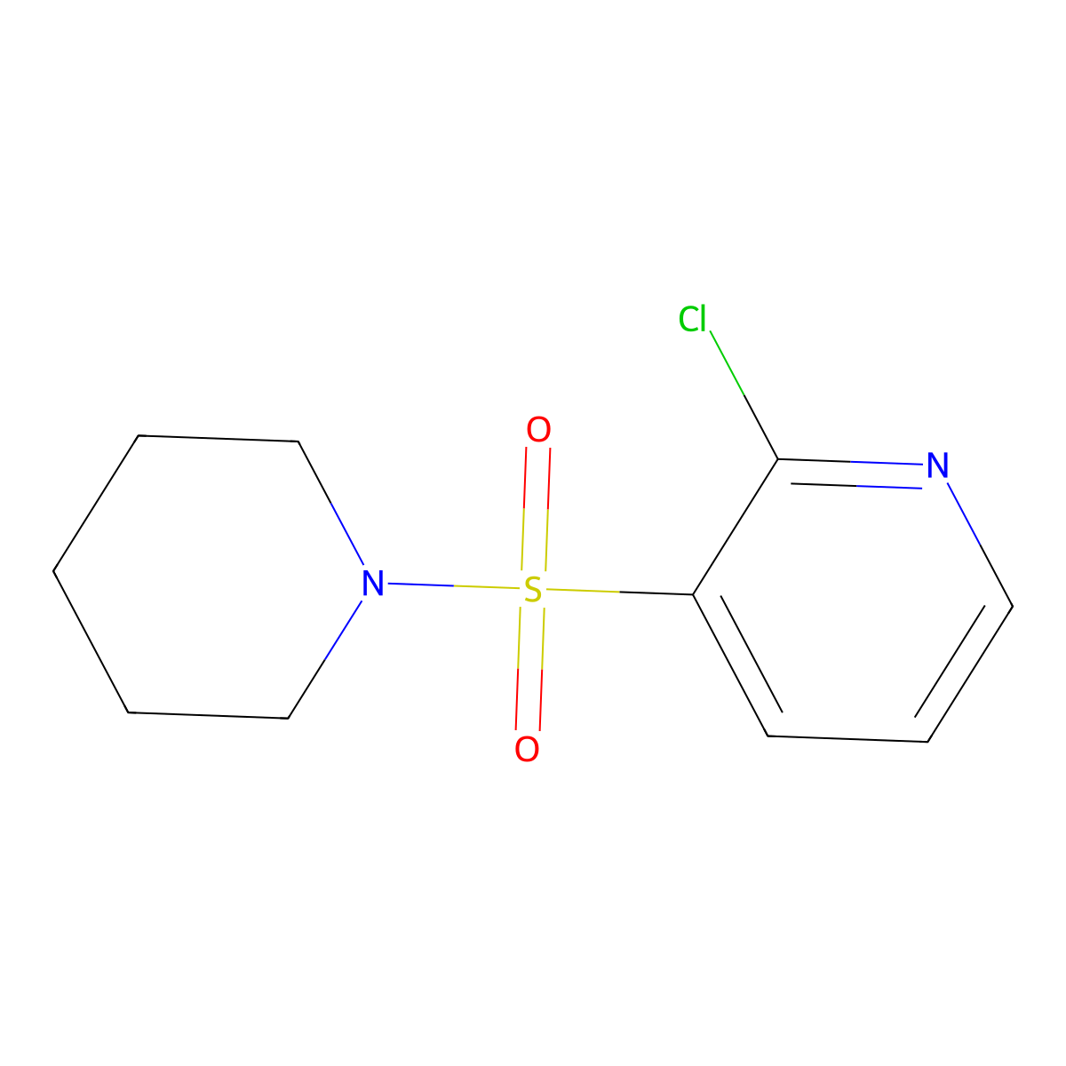 2-Chloro-3-(piperidine-1-sulfonyl)pyridine molecular structure, CAS 60597-71-9