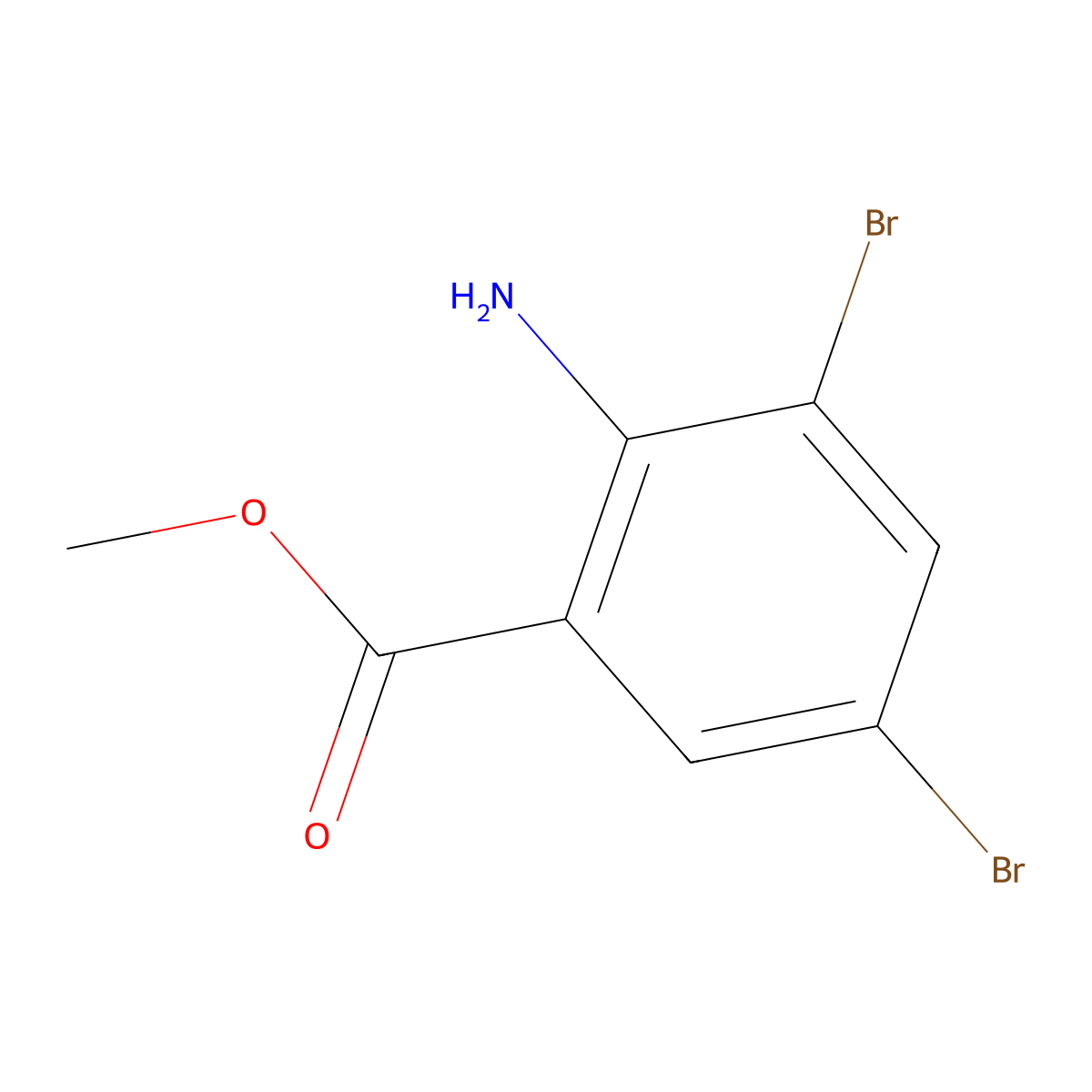 Benzoic acid, 2-amino-3,5-dibromo-, methyl ester molecular structure, CAS 606-00-8