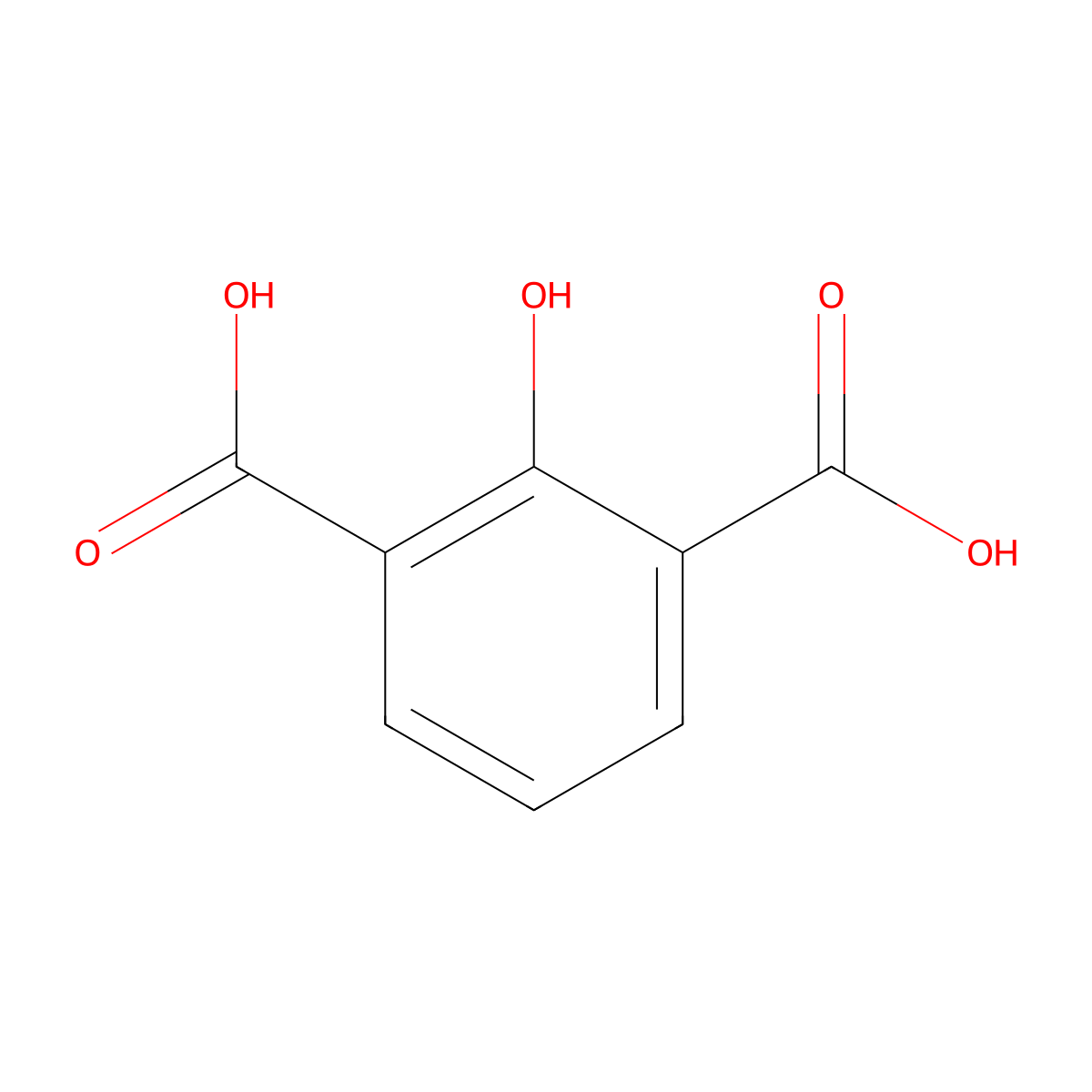 2-Hydroxy-1,3-benzenedicarboxylic acid molecular structure, CAS 606-19-9