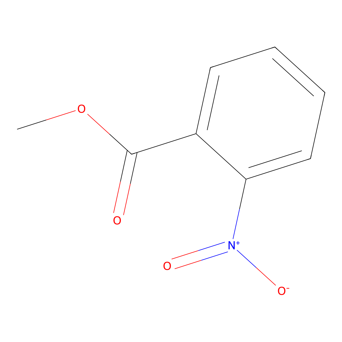Methyl 2-nitrobenzoate molecular structure, CAS 606-27-9
