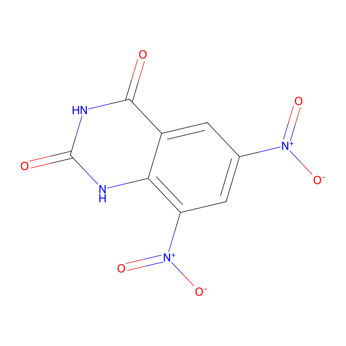 6,8-Dinitro-1H-quinazoline-2,4-dione molecular structure, CAS 606-33-7